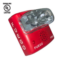 Sirena Con Luz Estrobo Ul Roja 12~24Vdc 15Cd A 110Cd - AXXTEC