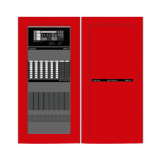 Gabinete con Puerta de Vidrio para Panel 4100es de 3 Bahías Color Rojo - SIMPLEX