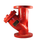 Válvula Industrial Filtro Tipo Y  UL Red Epoxy 175Psi Flange 4"