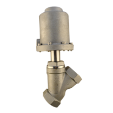 Válvula Industrial Globo Tipo Y Control Neumatico Full Ss316 NPT 1 1/2