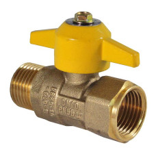 Válvula de Gas Manilla Corta H/HE 3/4" Amarillo