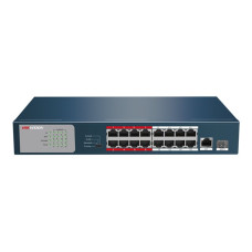 Switch 16 Puertos PoE+ No Administrable 1P SFP Uplink 250mt 130W DS-3E0318P-E-M - Hikvision
