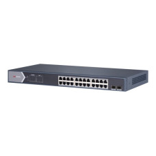 Switch 24 Puertos PoE GE + 2 SFP No Administrable DS-3E0526P-E/M - HIKVISION