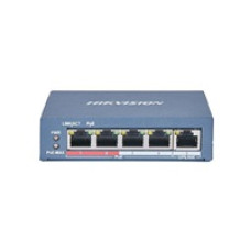 Switch 4 Puertos No Admistrable PoE+ 10/100 Mbps 45W 300mt Smart DS-3E1105P-EI/M - Hikvision