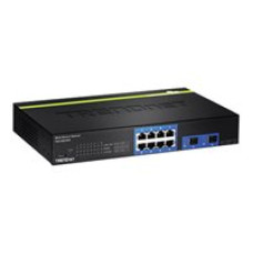 TRENDnet TEG 082WS Switch - managed - 8 x 10/100/1000 + 2 x shared SFP - rack-mountable