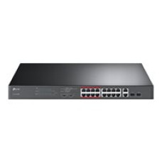 Switch no Administrable 16x10/100 (PoE+) + 2x10/100/1000 + 2xGigabit SFP Combinado Rackeable  TL-SL1218MP - TP-Link 