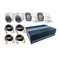 eDVR de 4 Canales ColorVu + 2 Cámaras Bullet + 2 Cámaras Domo + Disco SSD 300GB E04HG2B2T-KITC - Hikvision